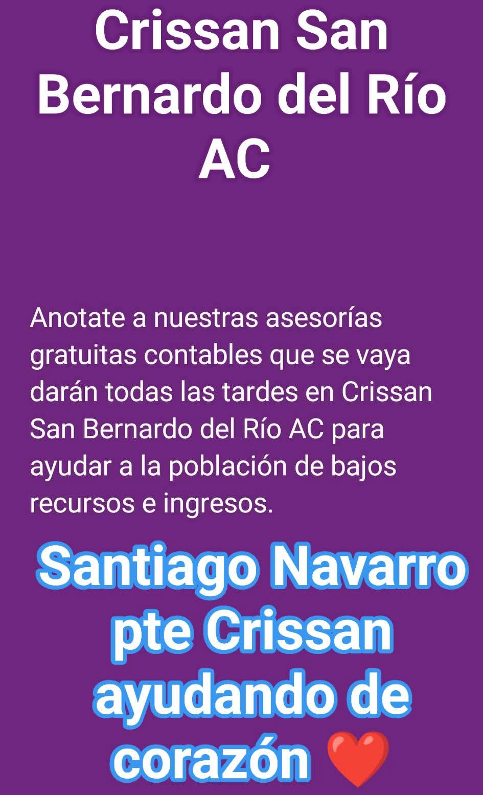 CRISSAN SAN BERNARDO DEL RIO,A.C. SUMANDO PROFESIONISTAS.