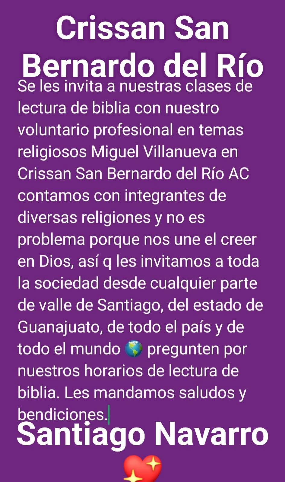 CRISSAN SAN BERNARDO DEL RIO,A.C. SEDE NACIONAL